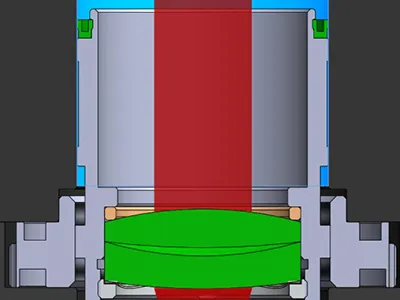 Niezależny moduł ogniskujący dla zachowania współosiowości wiązki